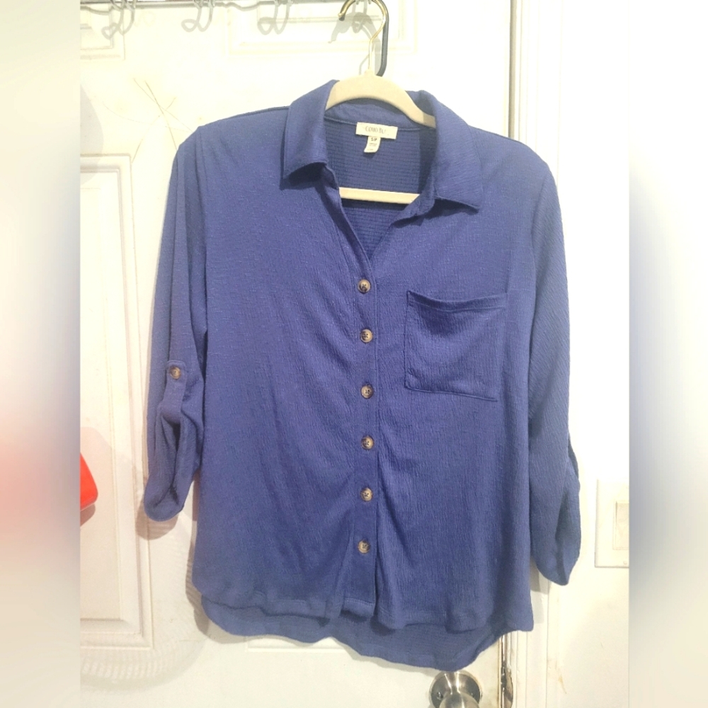 Quarter Sleeve Navy Blue Comfy Top